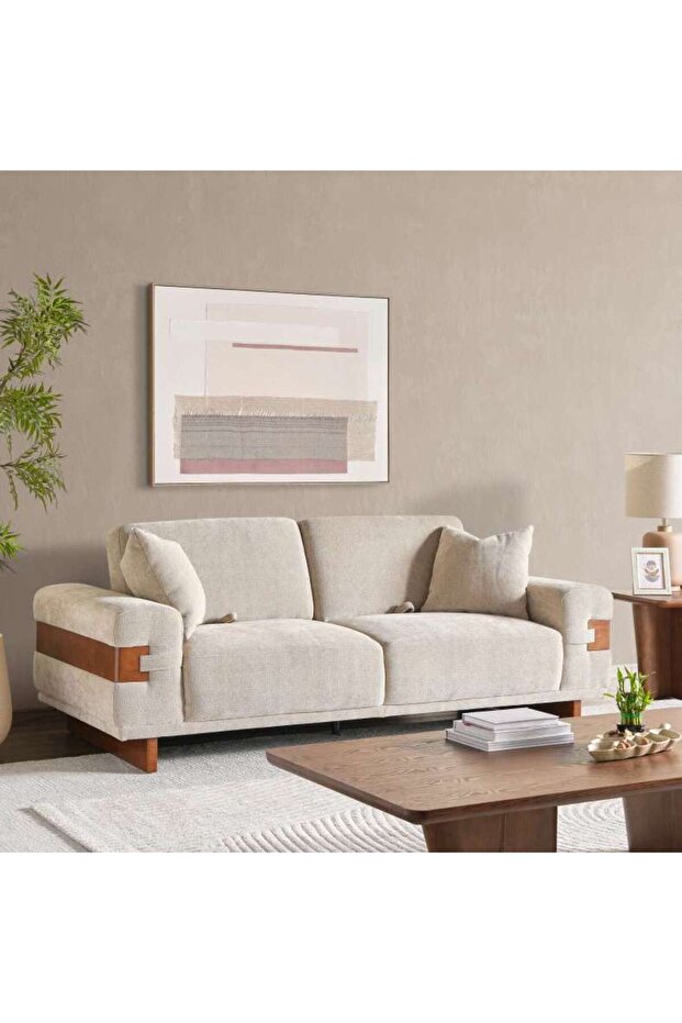 Zentro 3 Seater Sofa - Dark Beige
