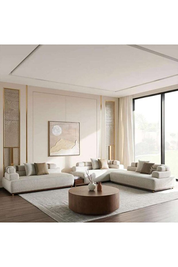 Klinai Corner Sofa Set- Beige