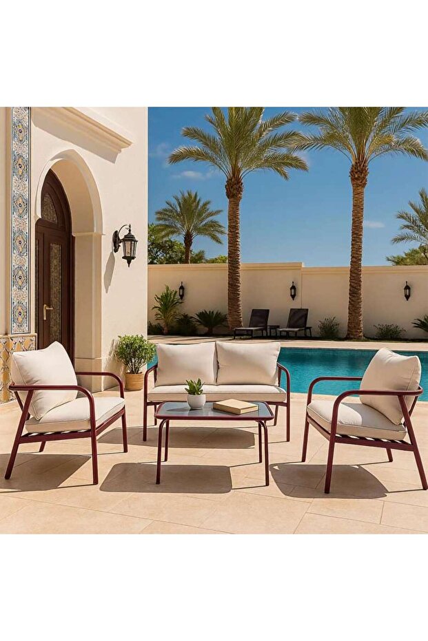 Rivaa Outdoor Sofa Set 2+1+1+1 Coffee Table - Off White
