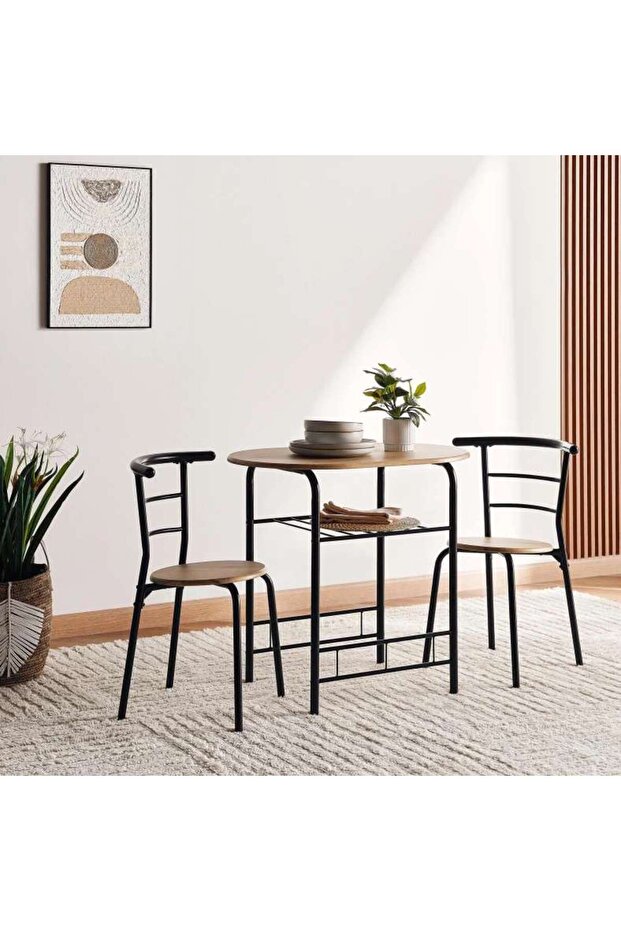 EVERLY 1+2 DINING SET - NATURAL BLACK