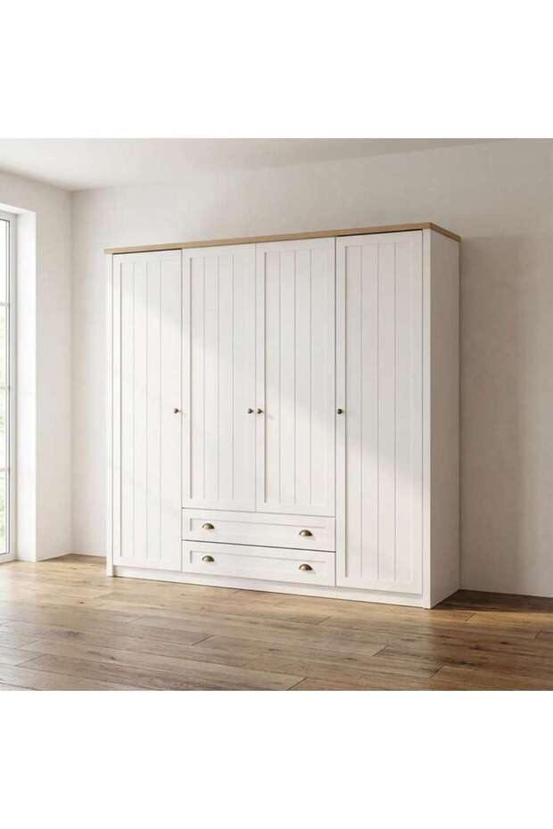 Almada 4 Door Wardrobe - White
