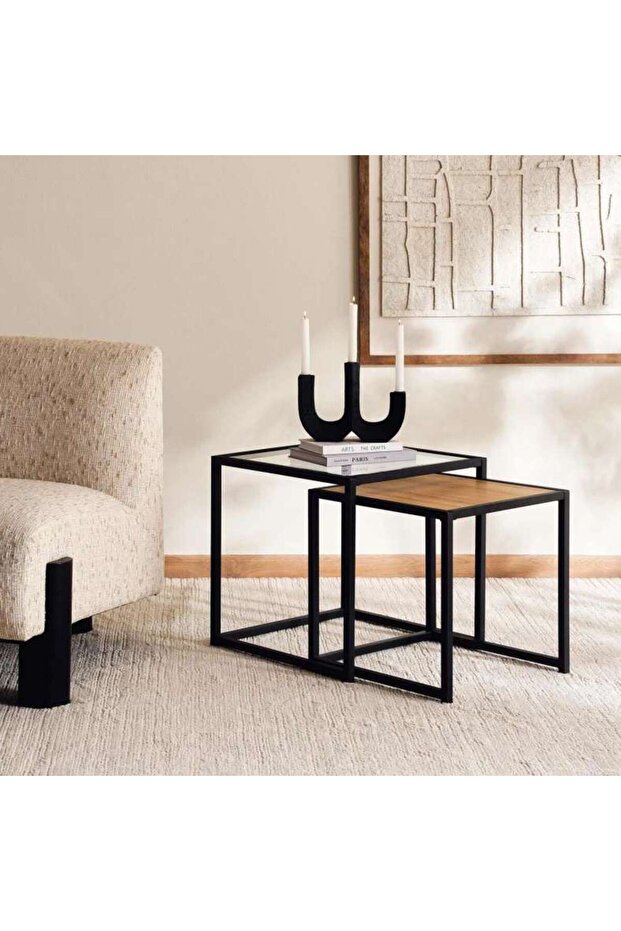 Walter Nest Of Table Melamine - Black Natural