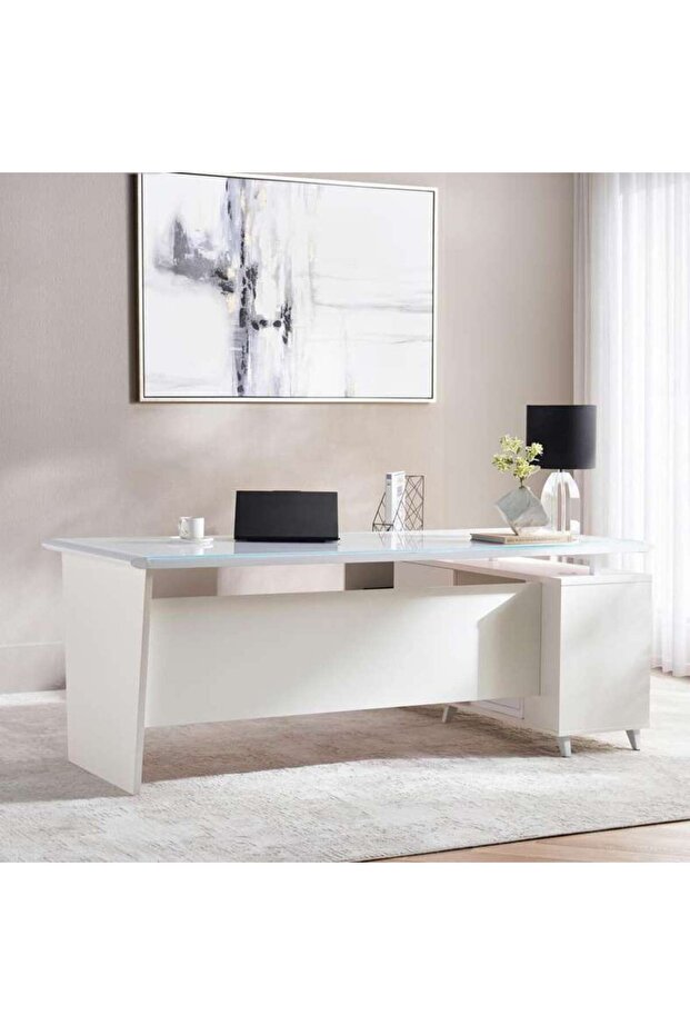 Eloura Office Desk Left Side Return 200cm W- White