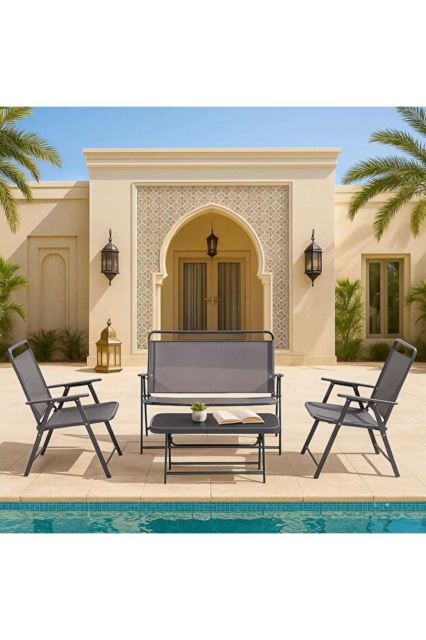 EMU OUTDOOR SOFA SET 2+1+1+COFFEE TABLE -GREY