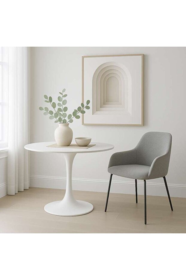 Cavette 2 Seater Dining Table Round - White