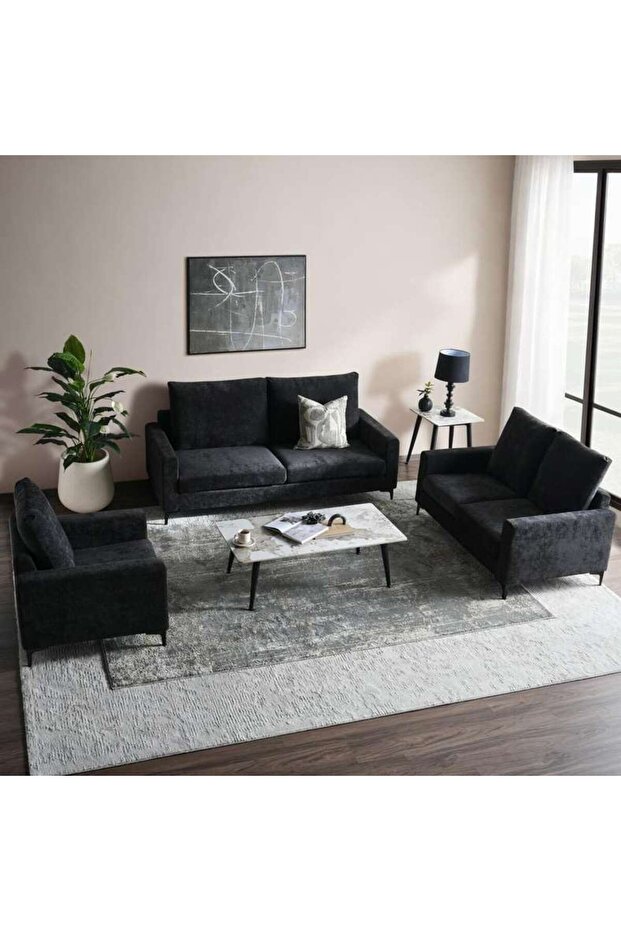 Budapest 3+2+1 Sofa - Dark Grey