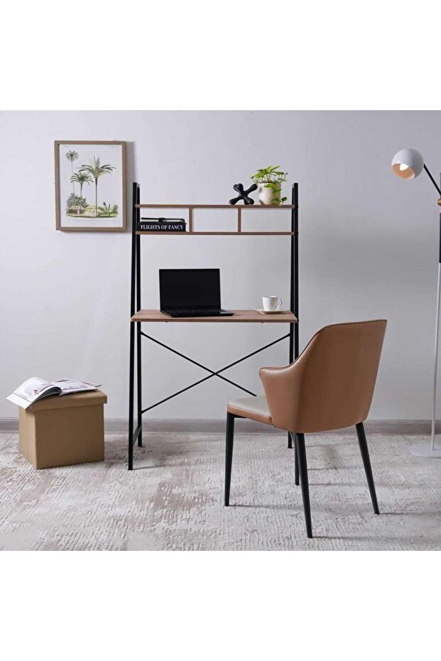 Weltech Writing Desk With Shelves - Natural Black