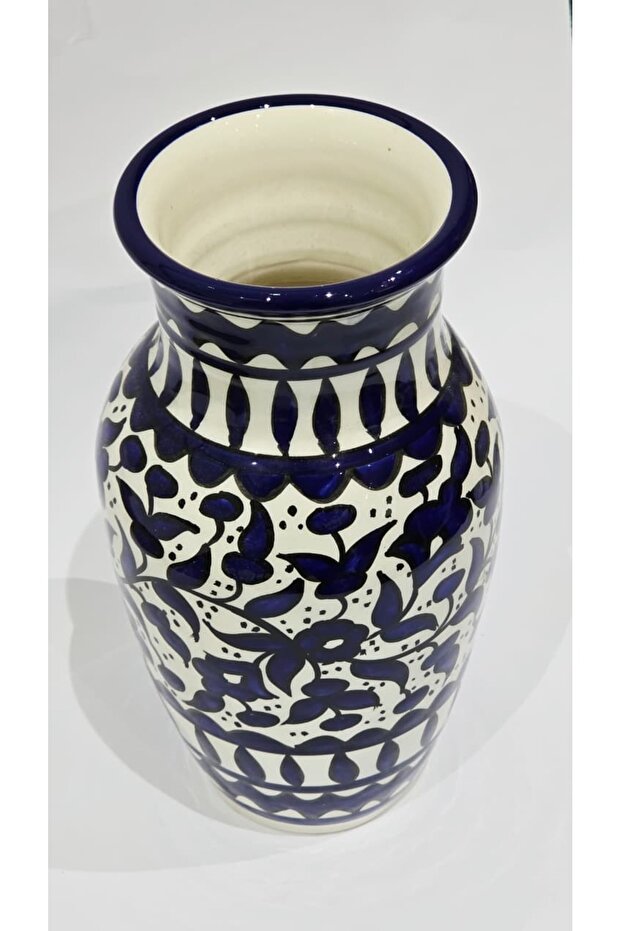 Handmade Palestinian flower vase - Blue