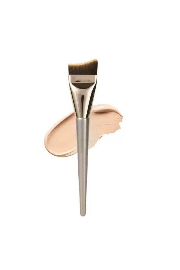 F 2PCS Ultra-thin one-line foundation brush, crescent-shaped mask brush, fluffy soft bristle profess