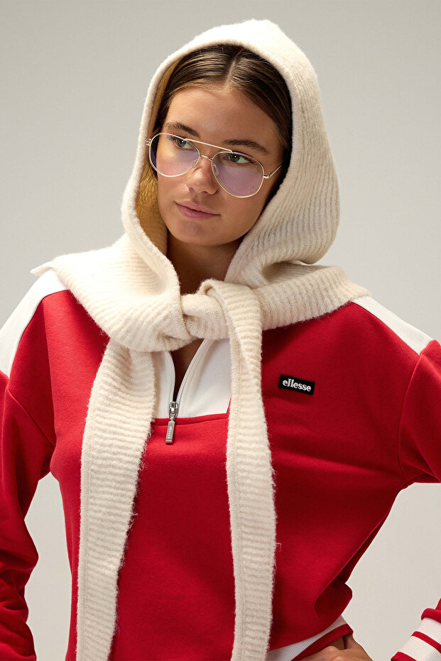 Half Zipper Women's Sweatshirt 6Wf1025-Rd
