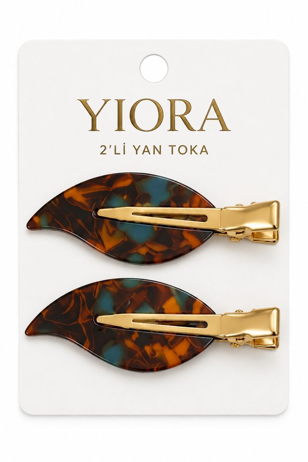 2-Piece Leaf Shape Non-Marking Hair Makeup and Skin Care Clip Set
