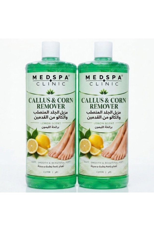 Callus and Corn Remover Liquid 1L – Lemon Fresh Scent Foot Care Solution, Deep Cleansing, Instantly Softens Hard Skin, Corns & Cracked Heels, Exfoliating Foot Soak for Men & Women Pack of 2