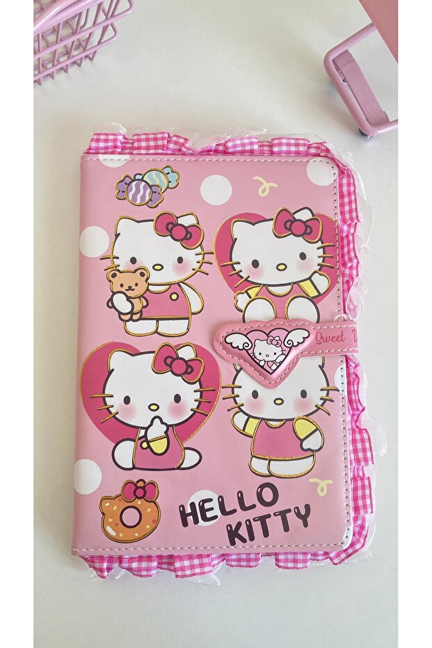 Ruffle Design Planner Notebook Hello Kitty Magnet Cover Inside-Designed Journal Daily Sanrio Kawaii
