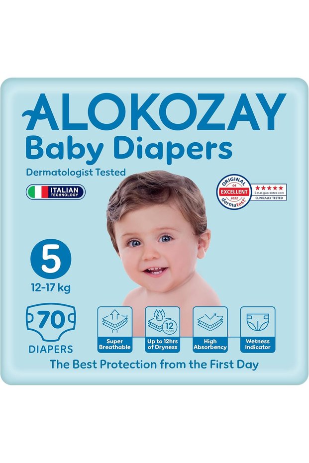 Premium Baby Diapers - Size 5 (12-17 Kg) - 70 Diapers