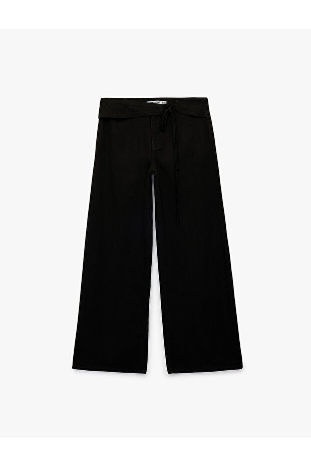 Regular Waist Zipper Pocket Loose Fit Denim Trousers - Loose Straight Fit Jeans