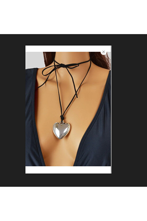 Designer Lace-Up Big Heart Necklace