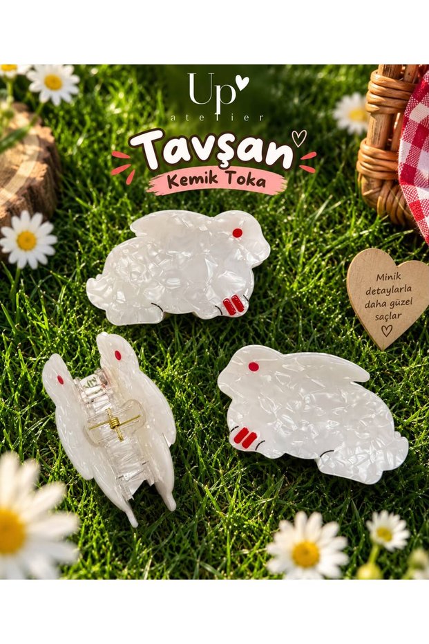 Pearlescent Rabbit Bone Buckle 8cm