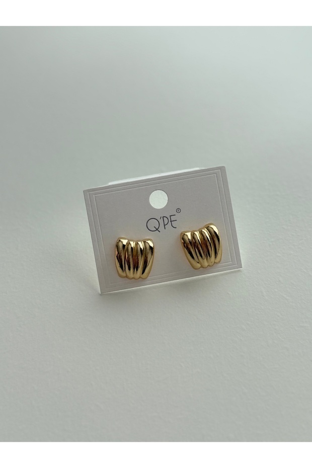 Mini Steel Vintage Earrings Gold - 2 cm