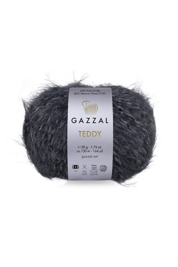 Teddy 40% Merino Wool 60% Polyamide – 50 g 150 m Fluffy Knitting Yarn-1 Piece-6537