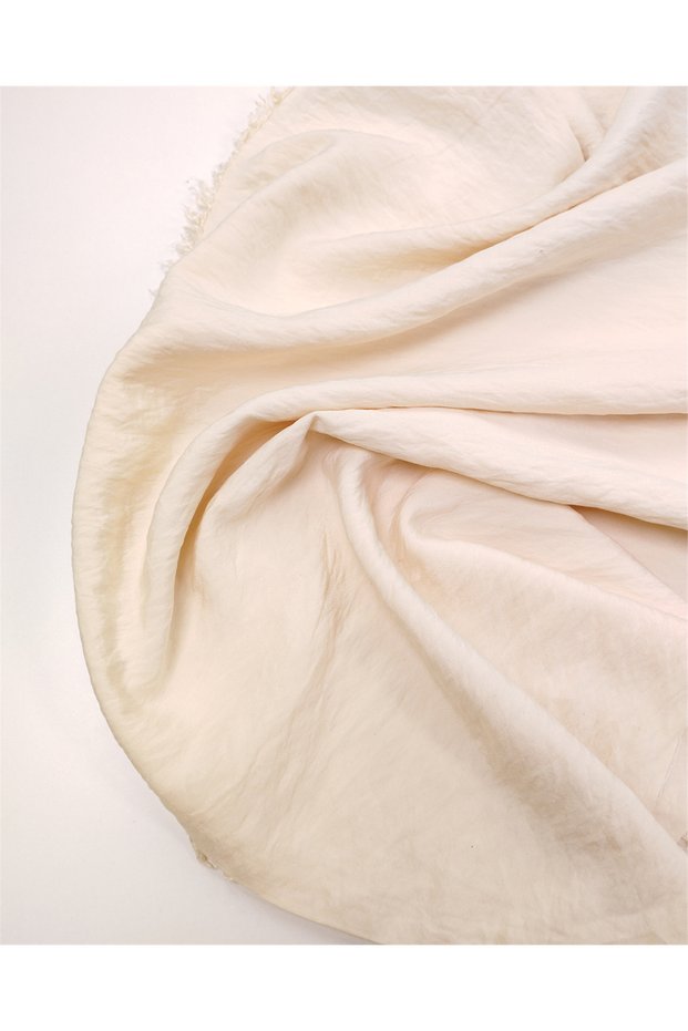 Cream Color Thin Draped Ayrobin Fabric Shirt and Dress Fabric Width: 140cm