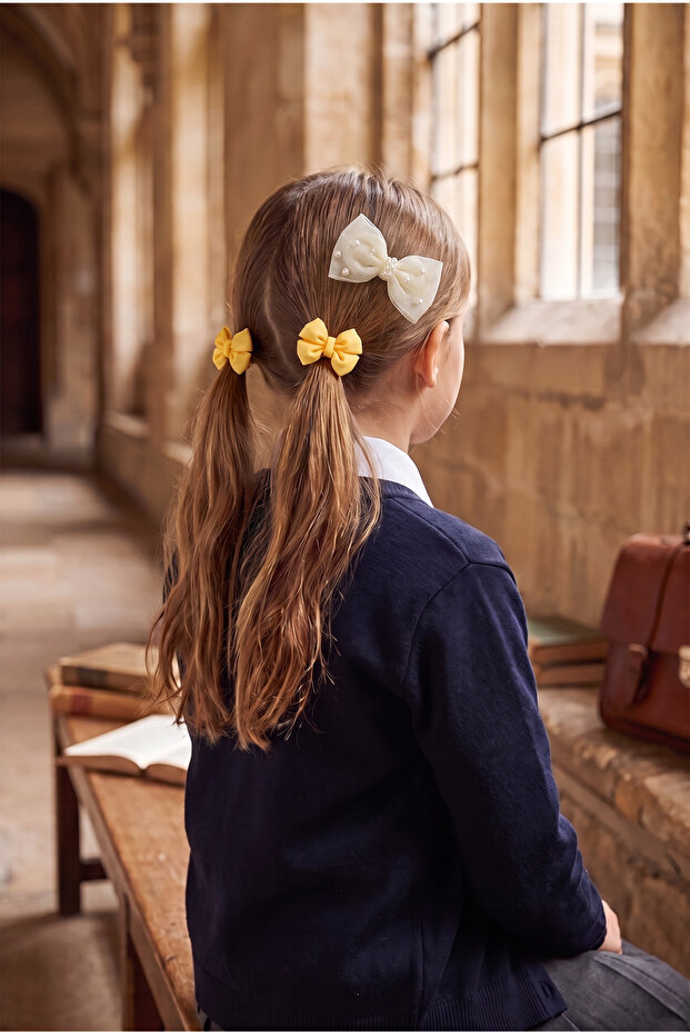 Girl's 3-Piece Bowknot Buckle Set Yellow