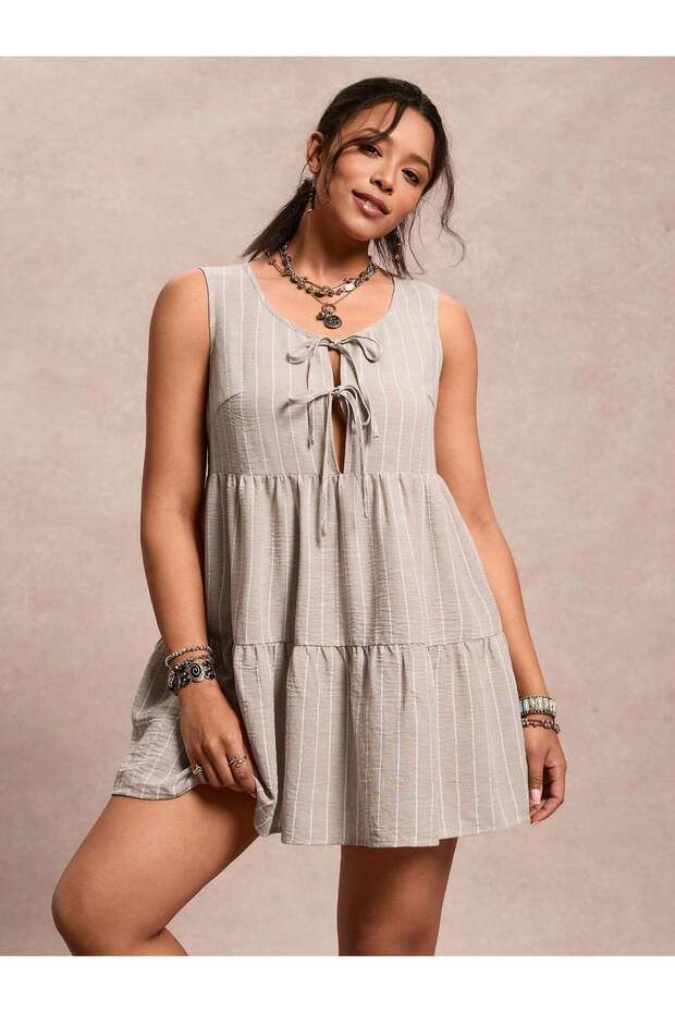 Rochie mini, bej - 0XL