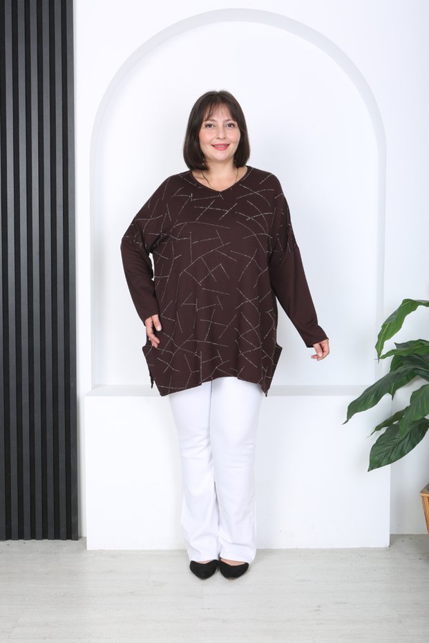 Women's Stone Printed Plus Size Tunic