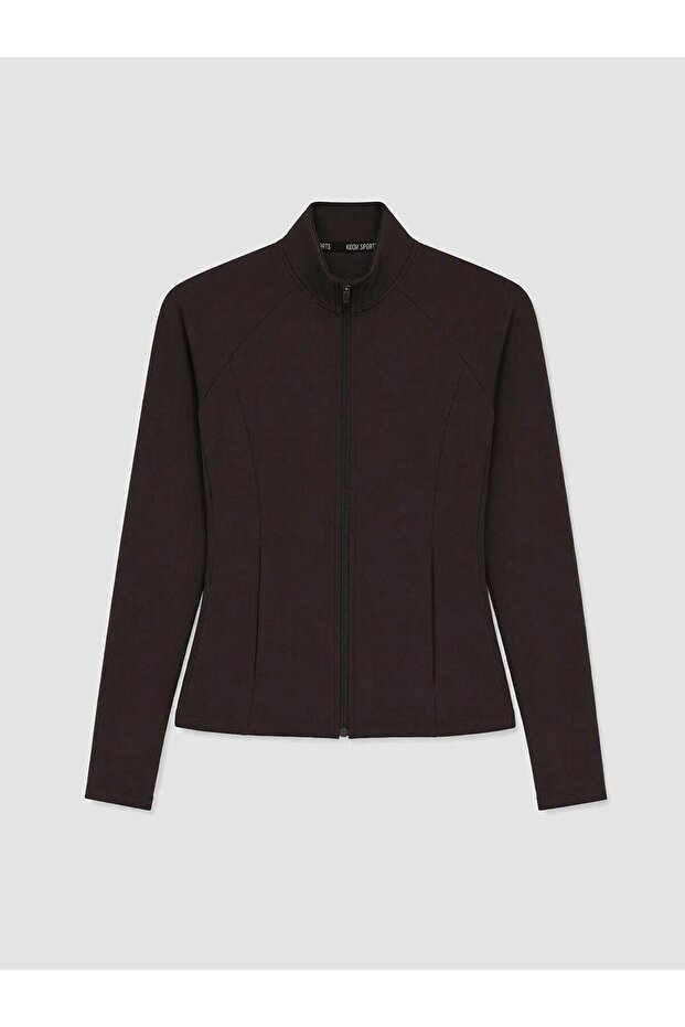 High Collar Women's Zippered Sweatshirt (W6)