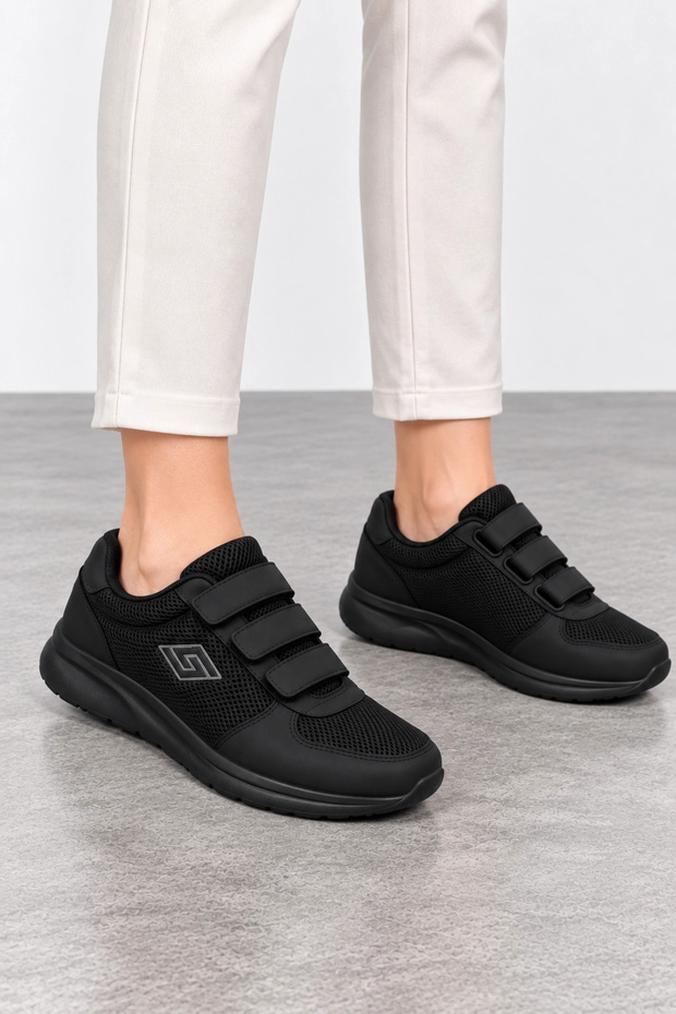 Vega Women's Velcro Casual Sports Shoes - Black