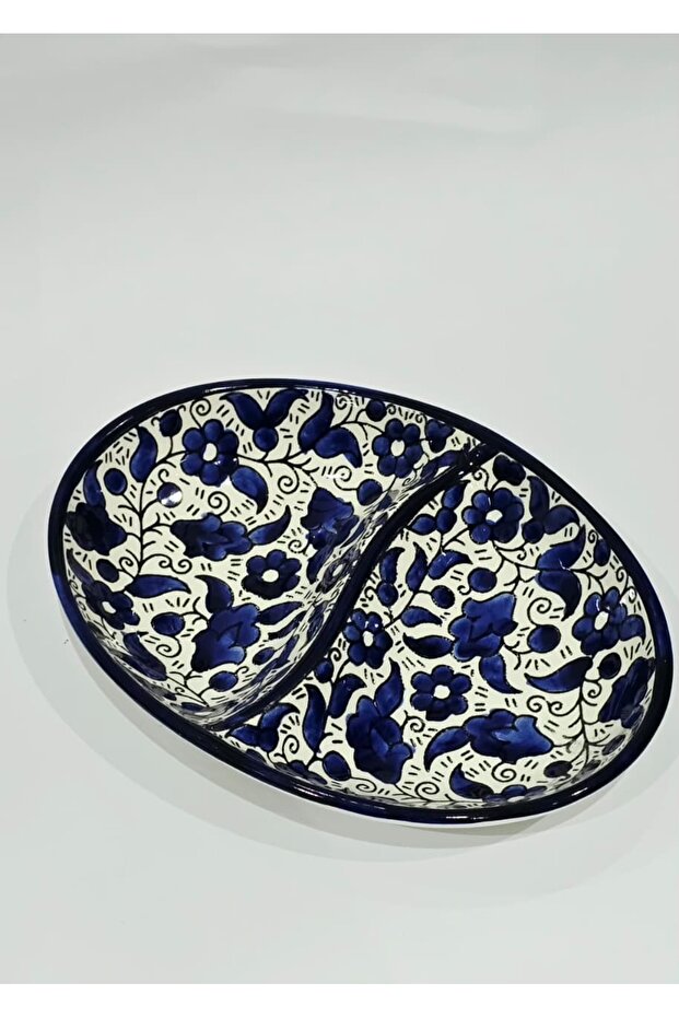 Handmade 2-section ceramic dish