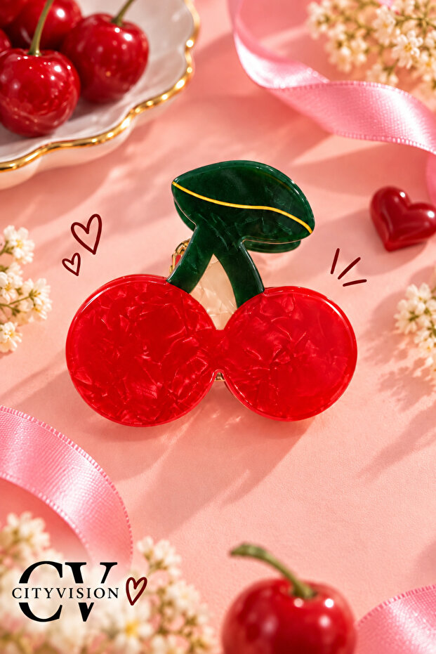 Cherry Figured Bone Hairpin 6 cm - Stylish and Durable