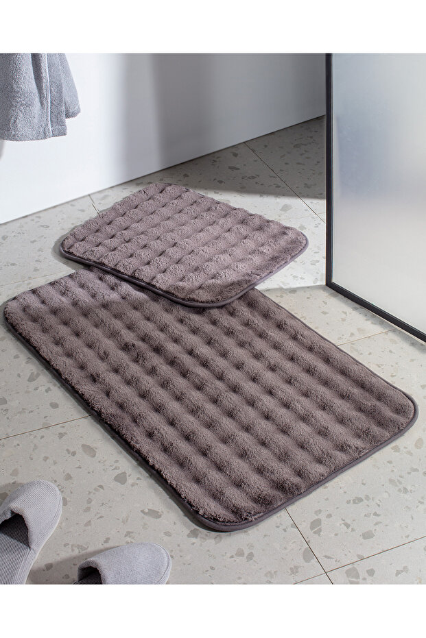 Adenya Basket Reflet Bubble 2-Piece Bath Mat - Anthracite