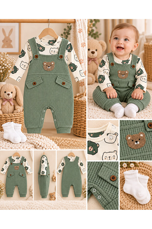 Baby Boy 3-Piece Romper Set