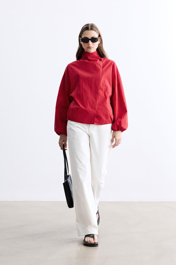 Red Jacket with Side Buttons