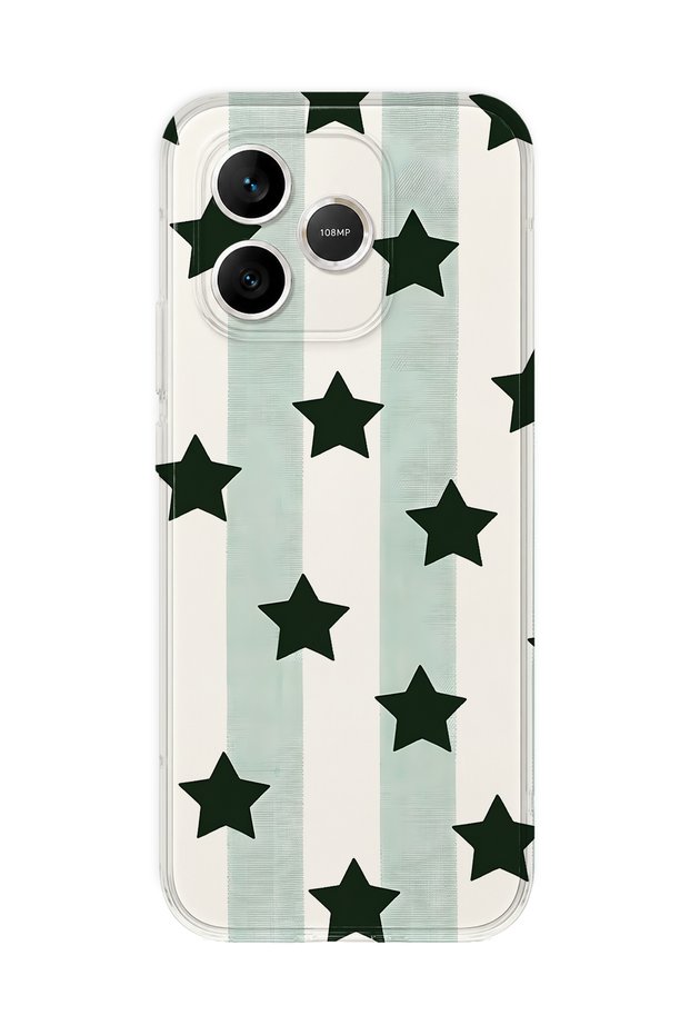 Honor 600 Lite Compatible Striped Star Pattern Transparent Phone Case
