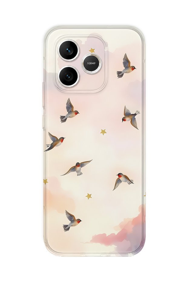 Honor 600 Lite Compatible Flying Bird Pattern Transparent Phone Case