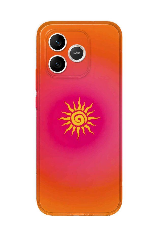 Honor 600 Lite Compatible Retro Sun Pattern Transparent Phone Case