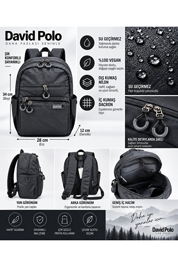 Women's Waterproof Multi-Pocket Backpack