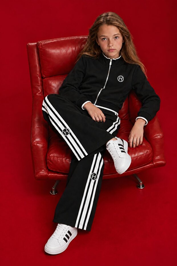 9-15 Yaş Hermetes Coole Qua Girl's Suit-Black