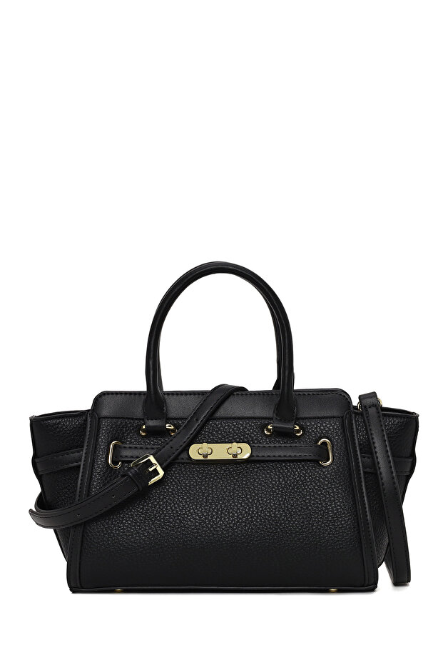 Women's Black Long Strap Classic Shoulder Bag Ab100033Sf