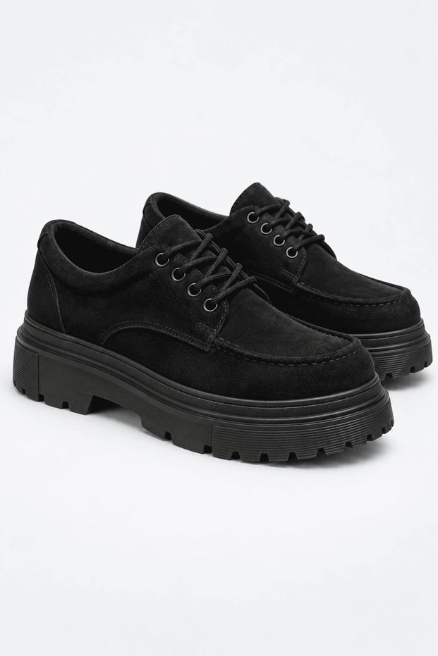 Jy-T13 Nova Lace-Up Suede Men's Casual Sports Classic Shoes Sst - Black