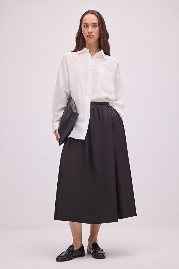 Yandan Pocketed Ruched Skirt