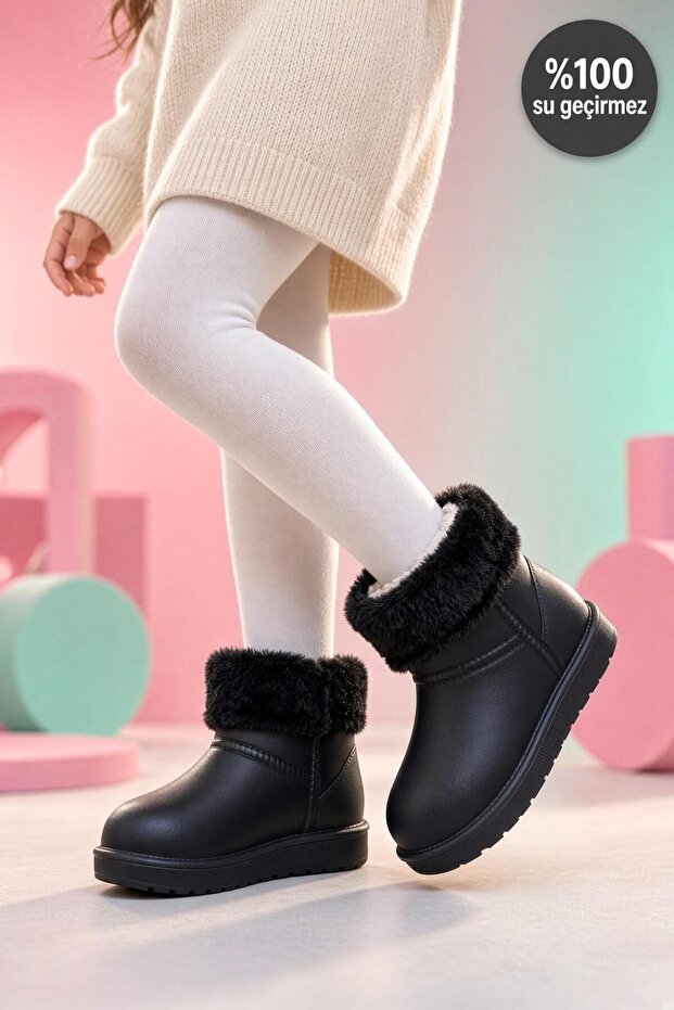 Lovi P003 100% Waterproof Warm Snow and Winter Boots for Girls with Fur Inside - Non-Slip Thick Sole Eva Boots