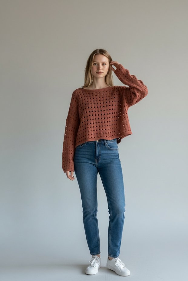Holes Crop Sweater