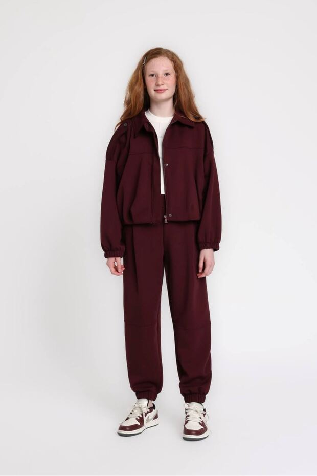 10-14 Years Old Juliana Maria Girl's Suit-Burgundy