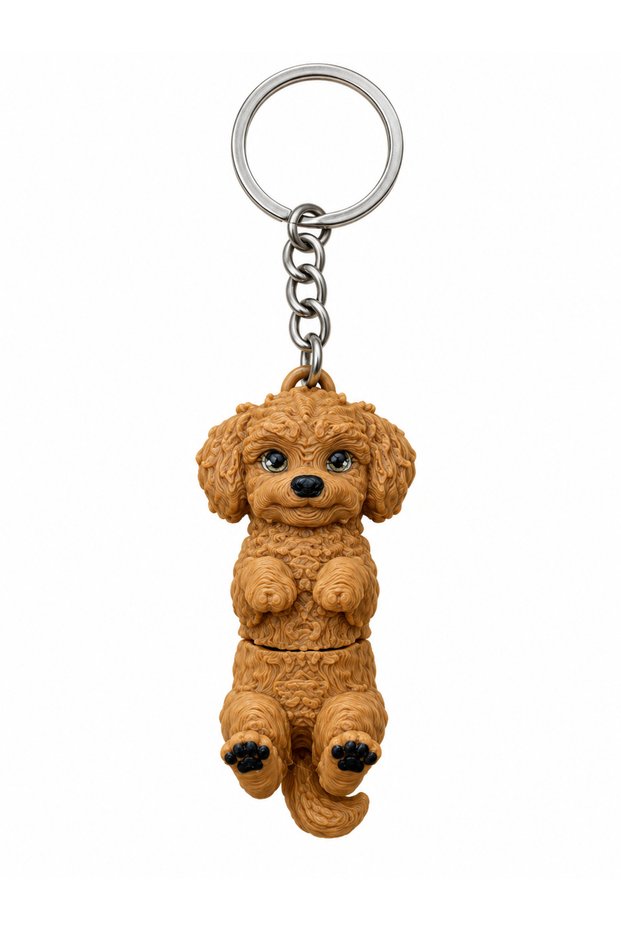 Cute Dog Figurine Keychain - 5 Pieces