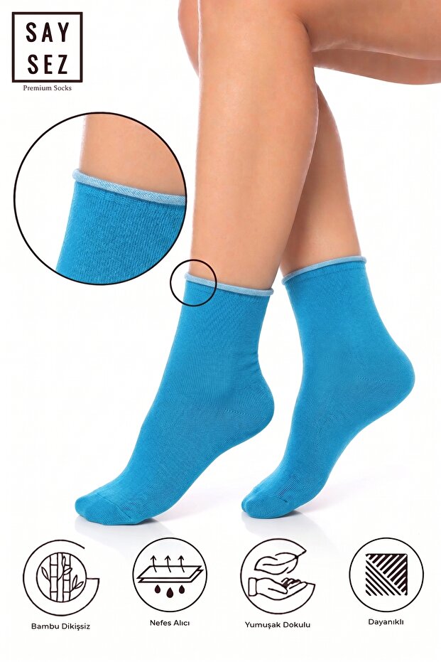 Blue Bamboo Women's Elasticless Seamless Premium Socks / Non-Marking / Non-Tightening Socks