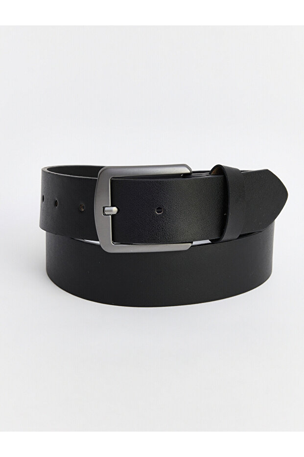Black leather-look men's belt from güli̇s gi̇yi̇m