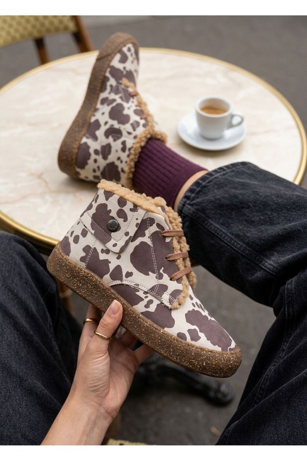 26K-182-8282 Genuine Leather Orthopedic Comfortable Boots for Women with Fur Inside