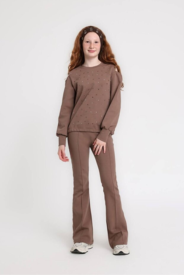 10-14 Years Old Caroline Star Girls' Set-Mocca